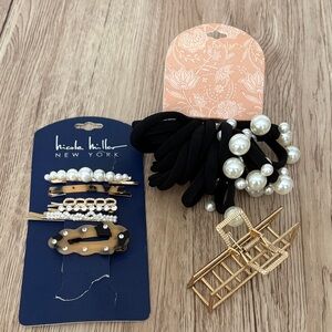 Nicole Miller Gold and Pearl Hair Accessory Collection